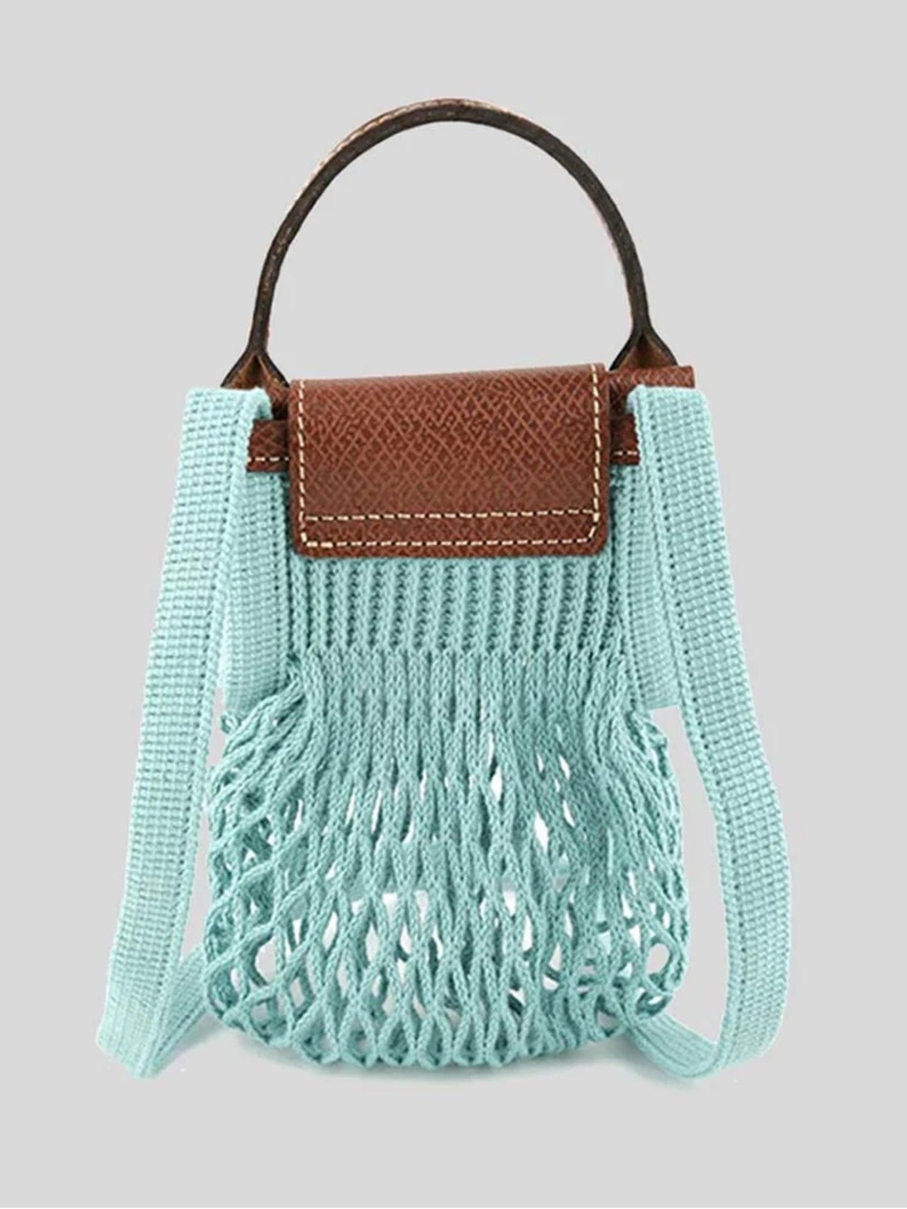 Longchamp Le Pliage Filet XS Mesh Crossbody Bag Lagoon NWOT - Picture 6 of 8